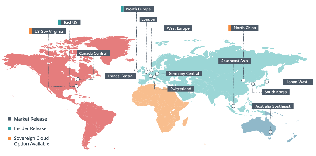 Data center map