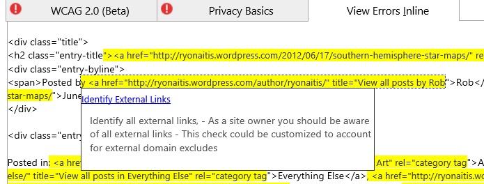 Inline Error for Privacy Violation