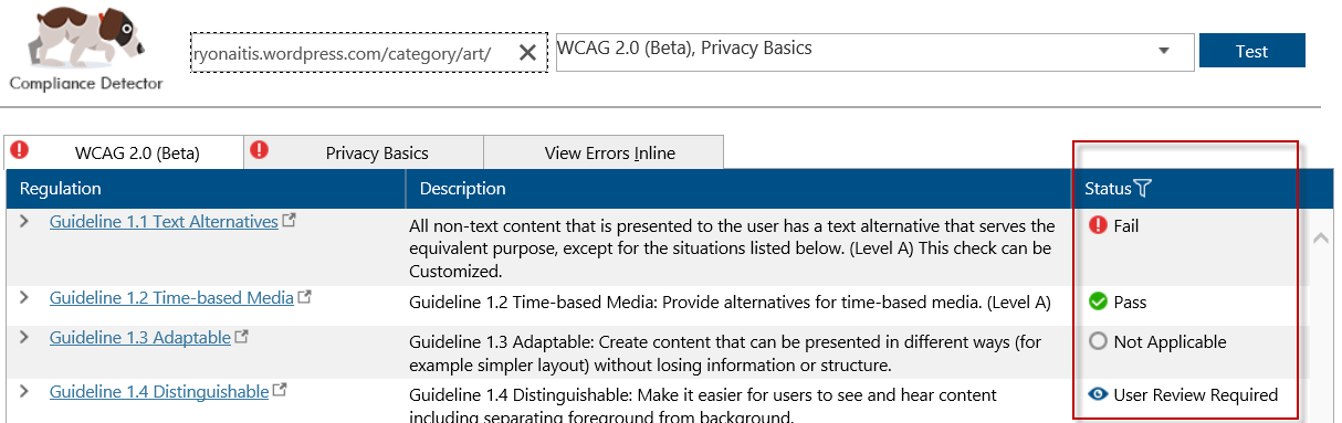 Report Status