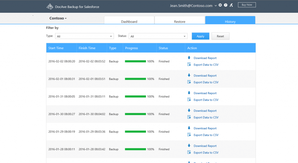 Comprehensive overview of job statuses in DocAve Backup for Salesforce.