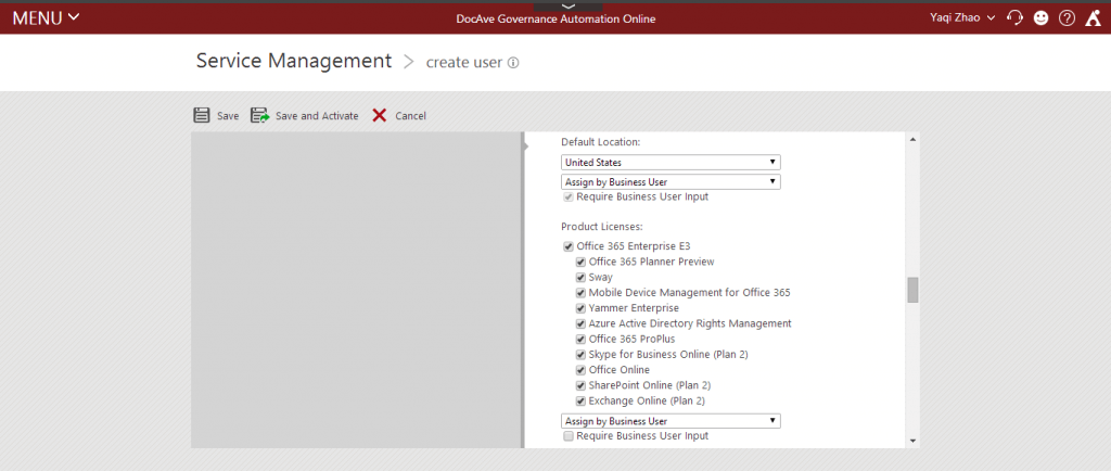 Governance Automation Online - Office 365 User Licensing - Licensing Settings