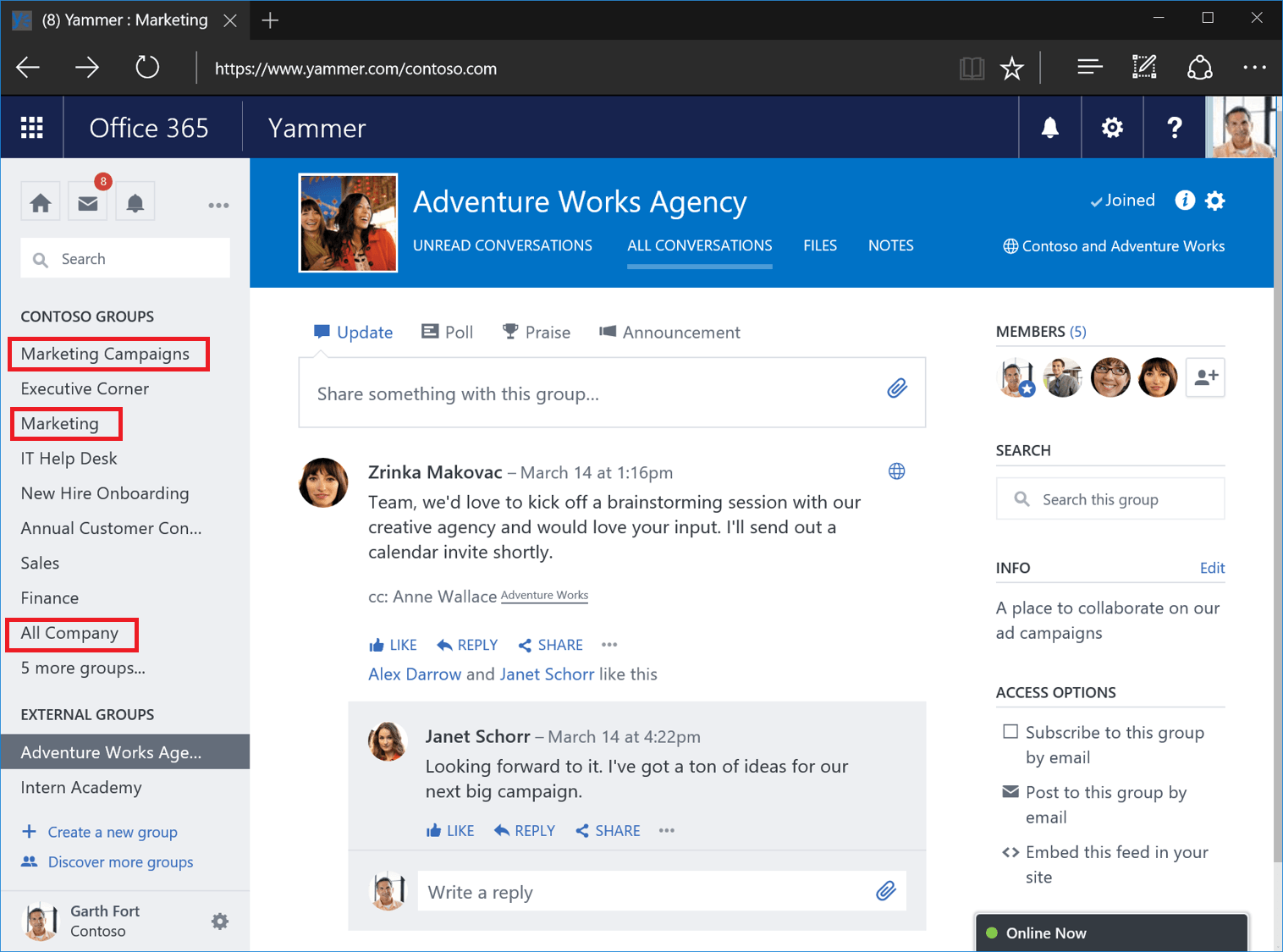 Office 365 groups vs yammer