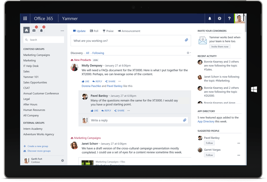 office 365 groups vs yammer