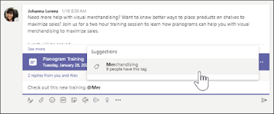 microsoft teams tags