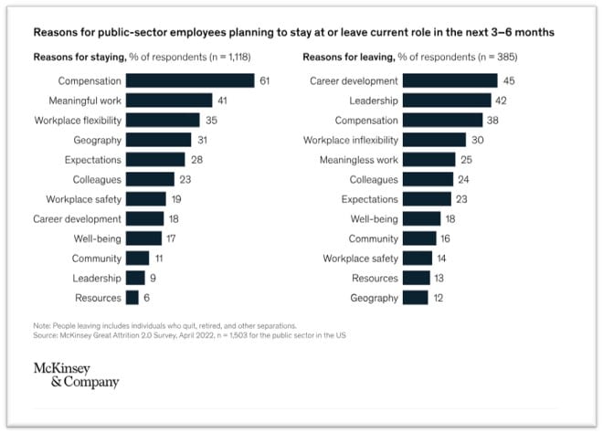 Public sector employees reason for leaving by McKinsey