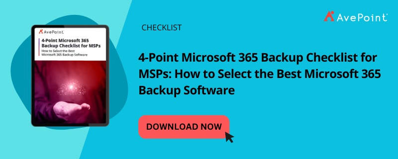 4-Point Microsoft 365 Backup Checklist for MSPs