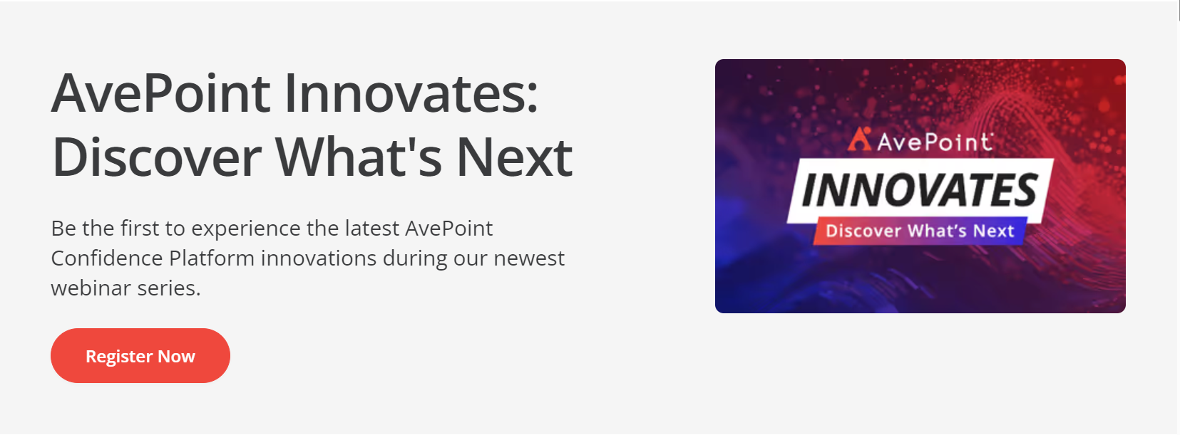 AvePoint Innovates - Webinar CTA - Register Now