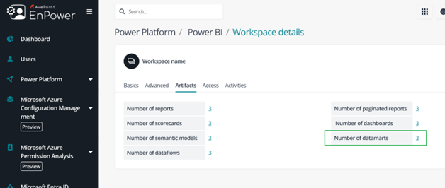 Artifact workflows now include Datamart usage.