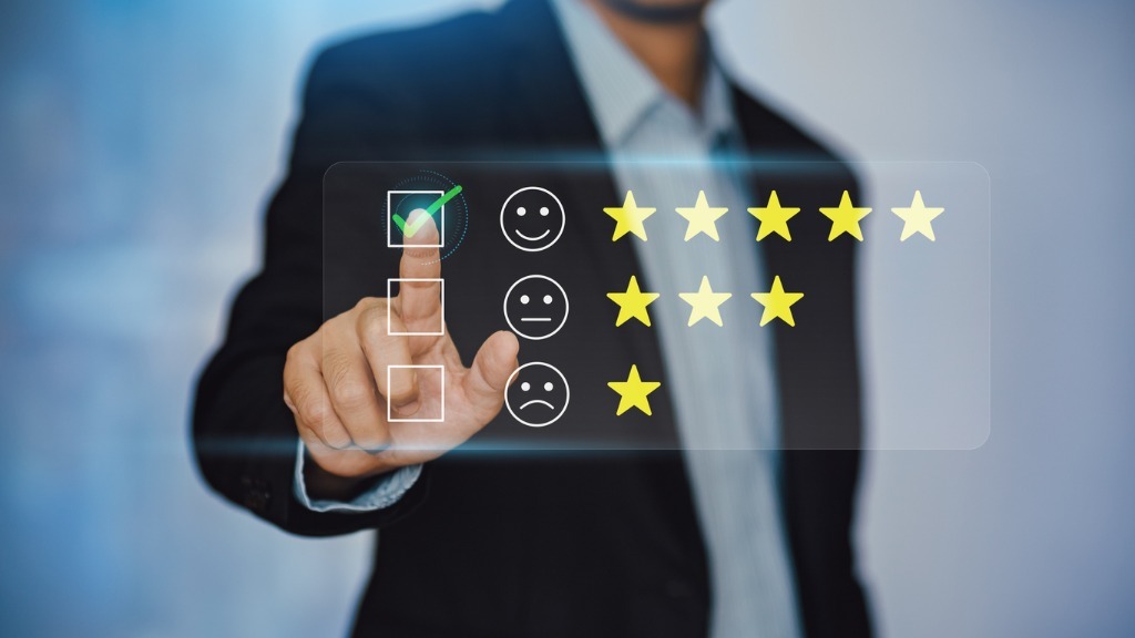 Customer review satisfaction feedback survey concept user give rating picture id1401753063