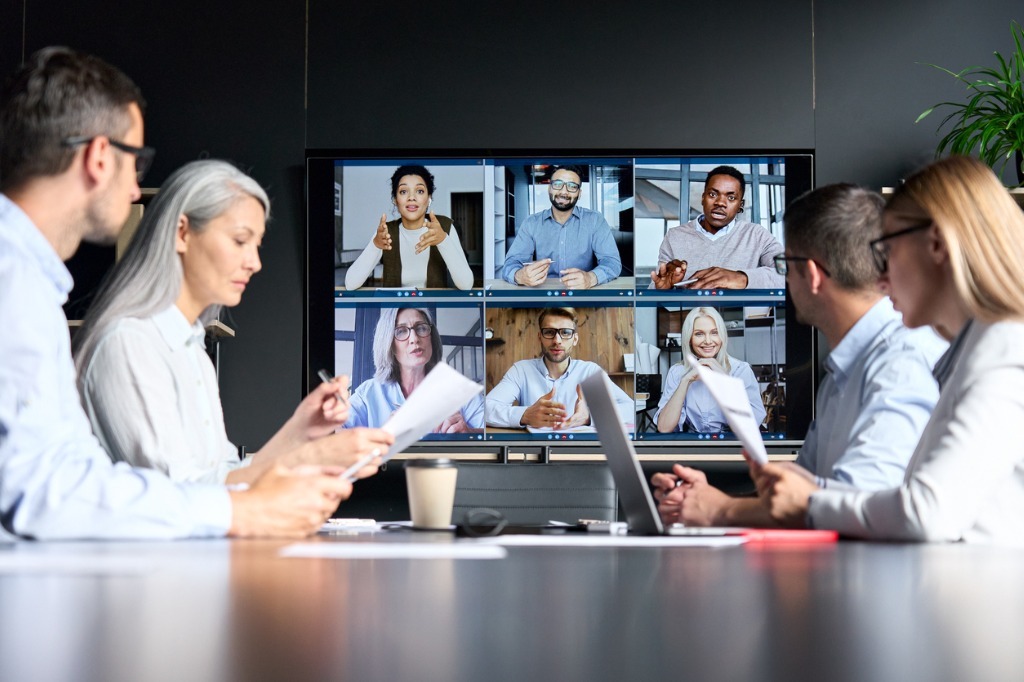 Global corporation online videoconference in meeting room with diverse people sitting in jpg s1024x1024wisk20c 5 Webw Ps 7 Rf LH Vifn Zh36 Qm Pd6 U O Er Le F a7 E Ug