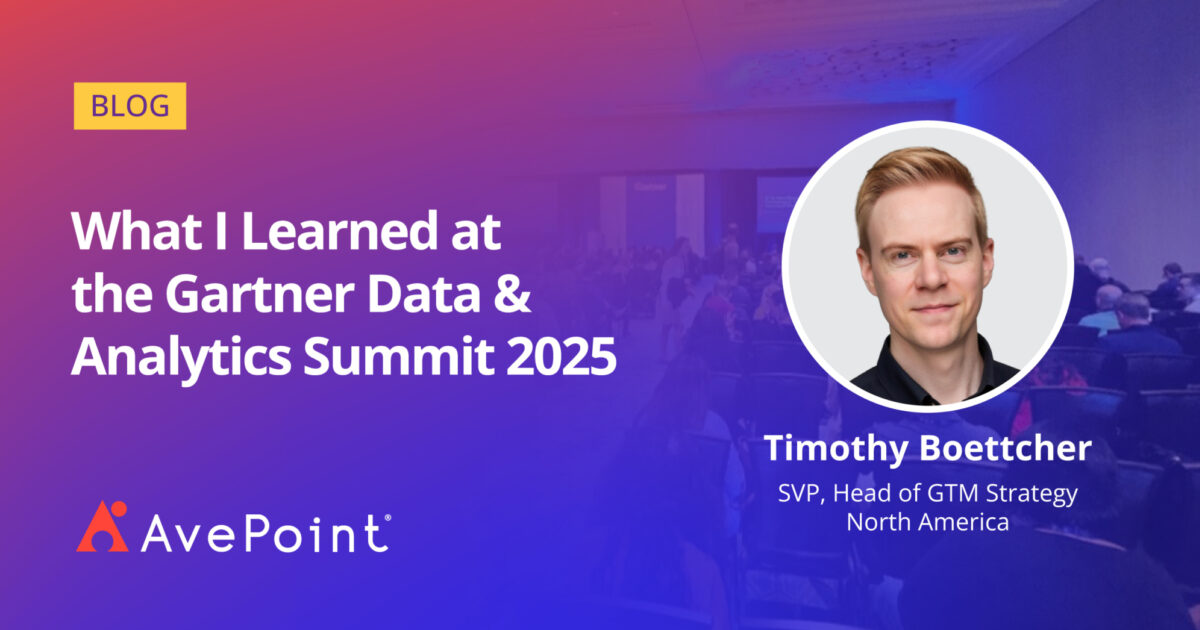 What I Learned at the Gartner Data & Analytics Summit 2025 AvePoint