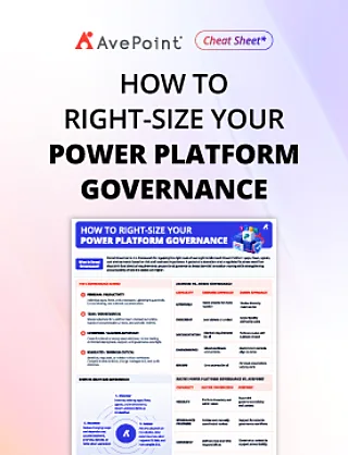 Power platform governance cheat sheet