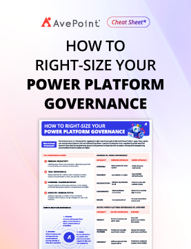 Power platform governance cheat sheet
