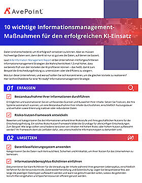 10 wichtige Informationsmanagement- Maßnahmen für den erfolgreichen KI-Einsatz