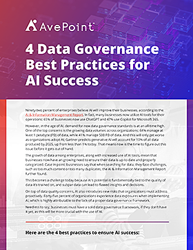 AI 성공을 위한 4가지 데이터 거버넌스 모범 사례