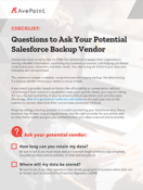 Checklist: Questions to Ask Your Potential Salesforce Backup Vendor