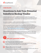 Checklist: Questions to Ask Your Potential Salesforce Backup Vendor