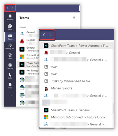 Access the History Menu