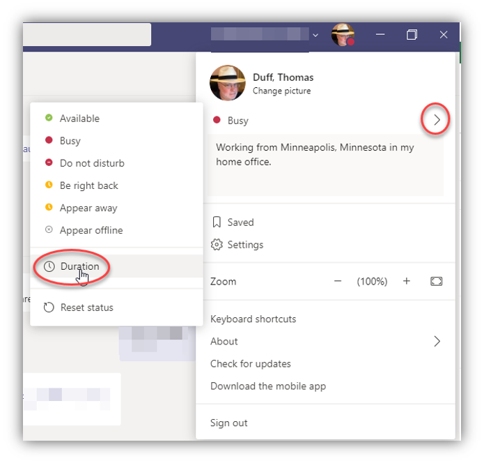 Set Your Status Duration