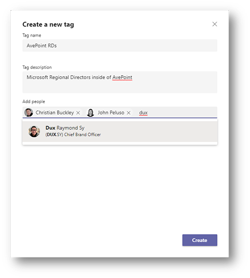Create Tags for Groups of Users